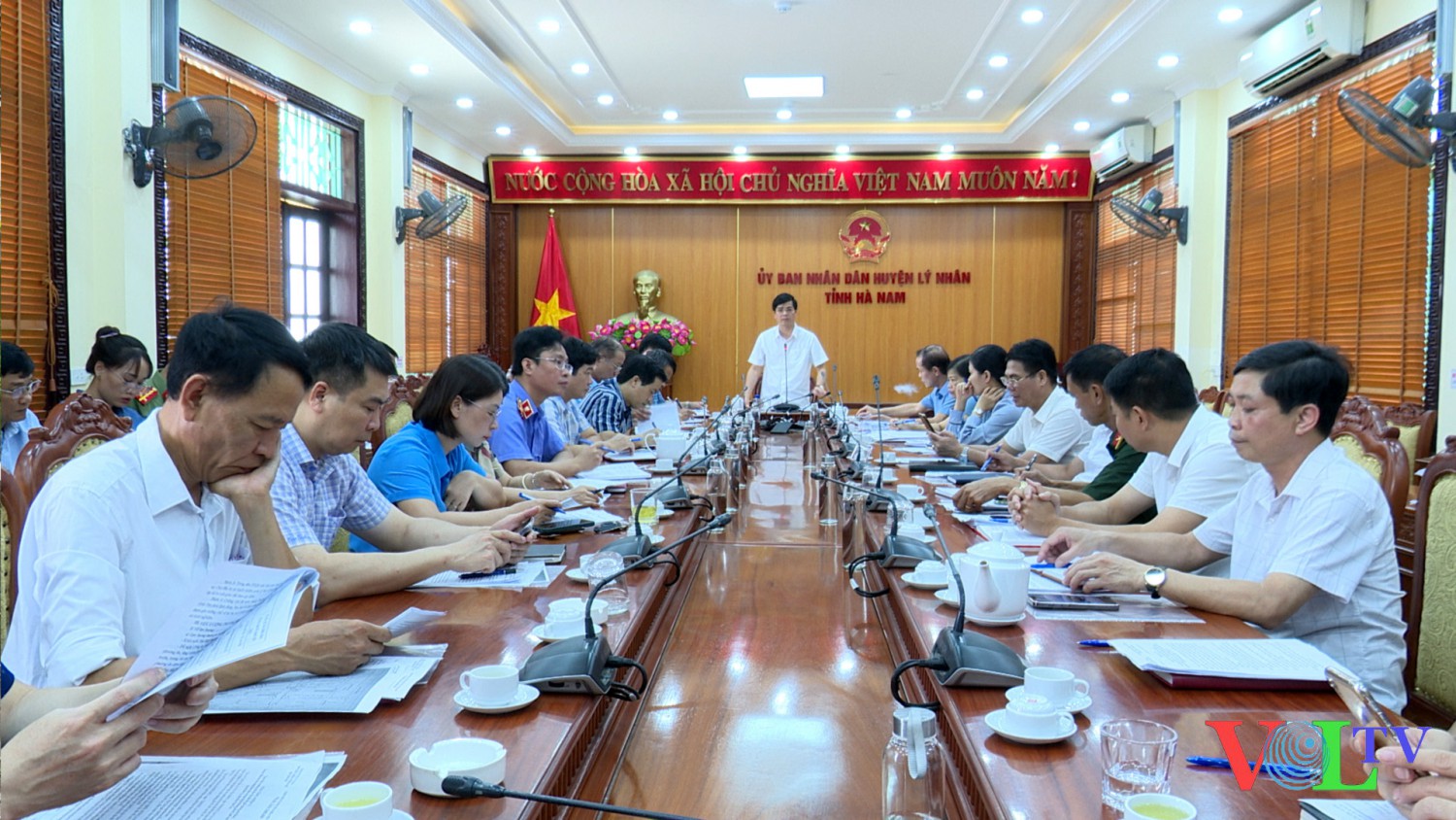 Hội nghị cưỡng chế thu hồi đất để GPMB Dự án đầu tư xây dựng khu dân cư dọc tuyến đường nối 02 tuyến đường ĐT.499 với ĐT.491 huyện Lý Nhân
