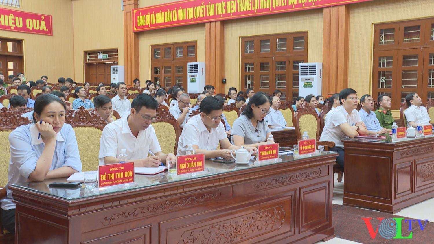Các đạ biểu dự tại điểm cầ xã Vĩnh Trụ